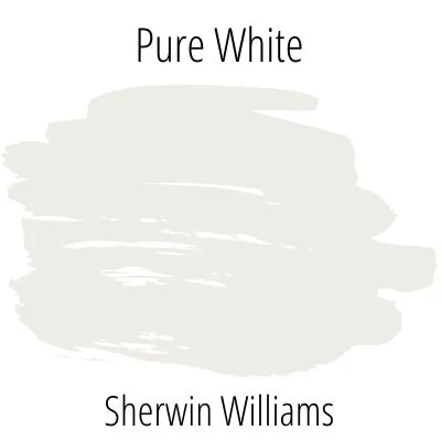 Sherwin-Williams Pure White paint color used for white inset kitchen cabinets in Harvard IL remodel