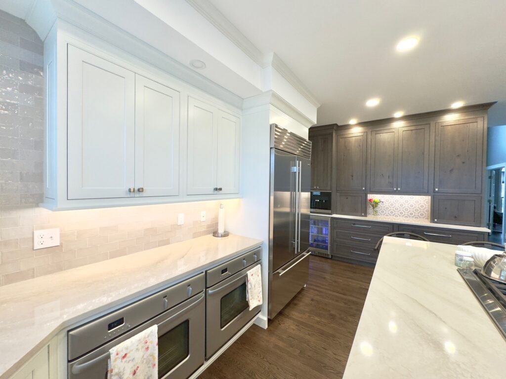 built in kitchen appliances Crystal Lake IL double oven layout stainless steel refrigerator kitchen remodel