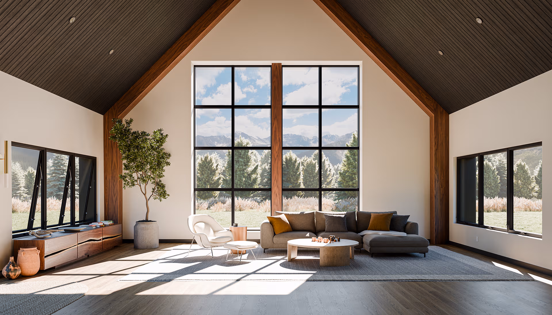 Marvin Vivid direct glaze and awning windows in modern luxury home