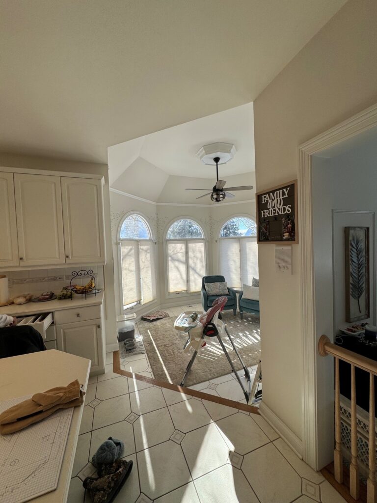 Breakfast area before kitchen remodeling project in Lake in the Hills Illinois