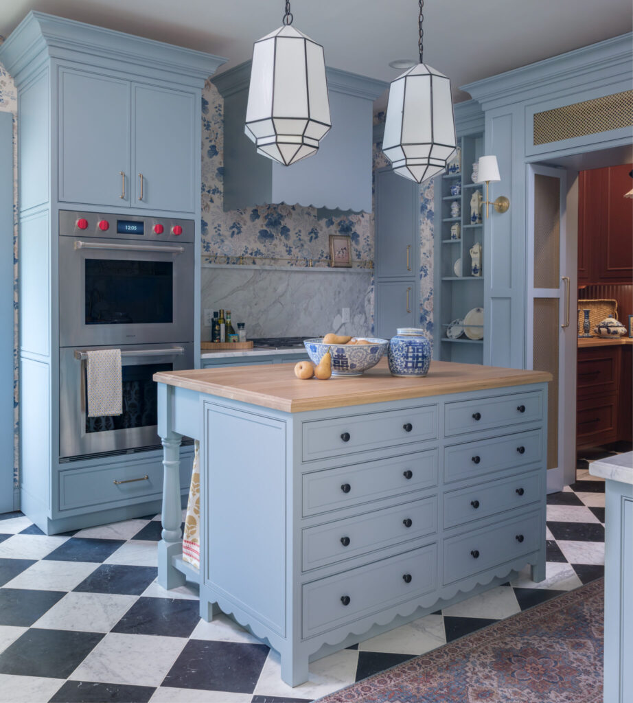 Mouser Scullery featuring Portrait beaded inset cabinetry in Twilight finish, slab drawer fronts, and custom scullery design.
